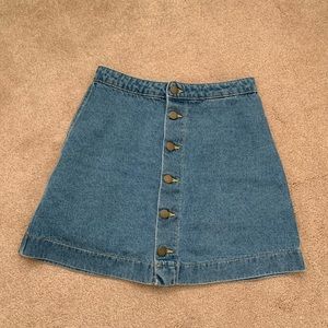 American apparel medium wash denim skirt
